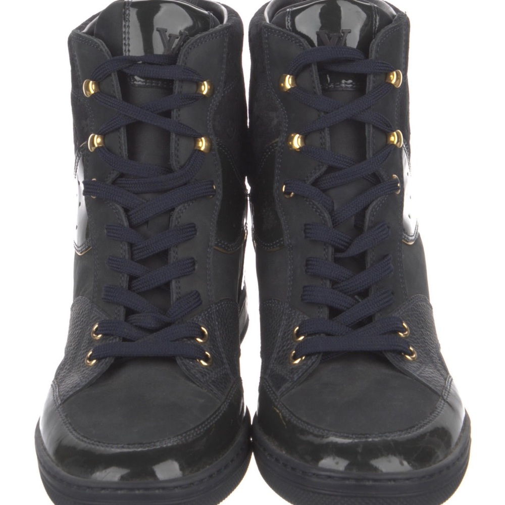 Authentic Louis Vuitton Cliff Top Wedge High Top Wedge Sneakers Sz 8.5